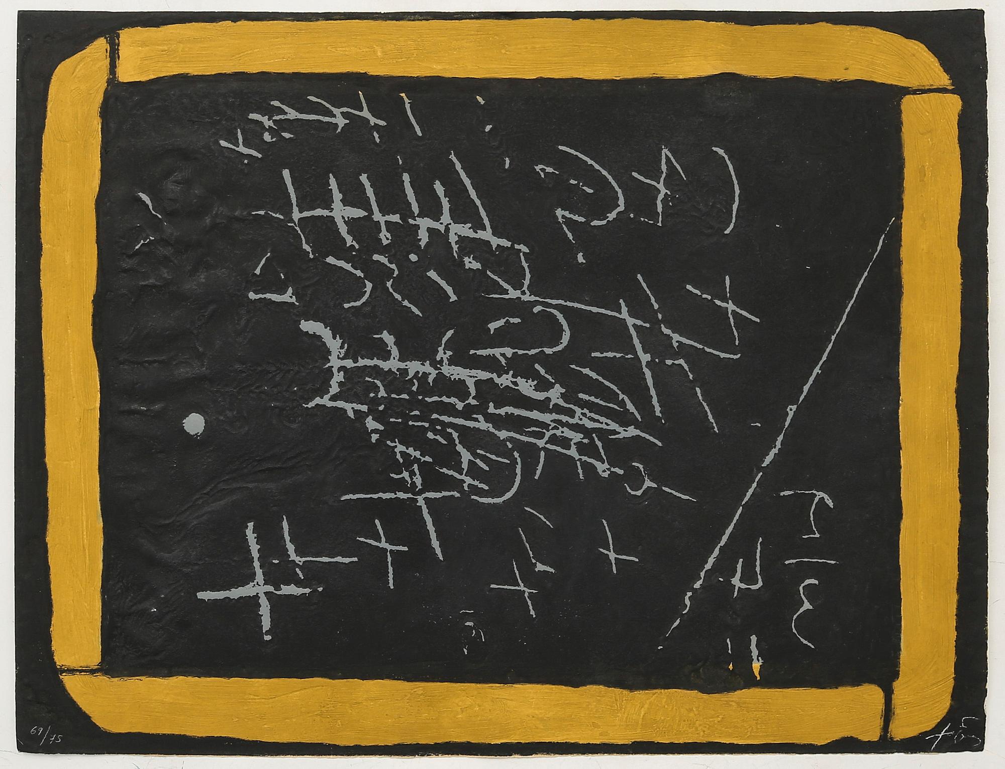 Antoni Tàpies, The translation of "Pissarra" to English is "Pissarra." It appears to be a proper noun or a specific term that does not have a direct translation.