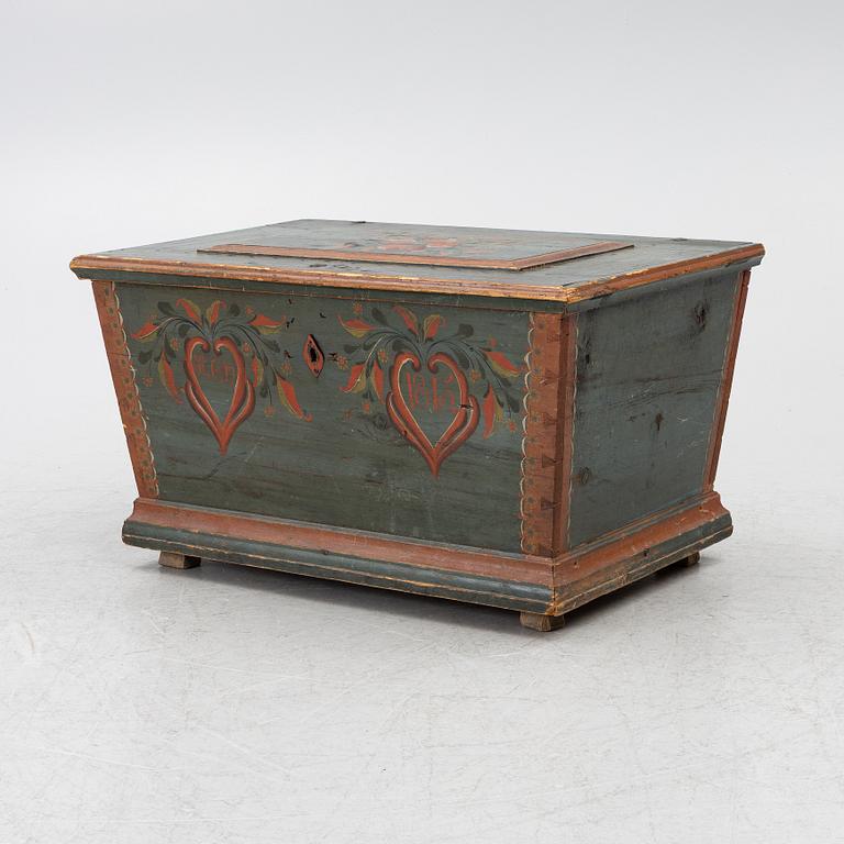 A Swedish painted chest, dated 1815.