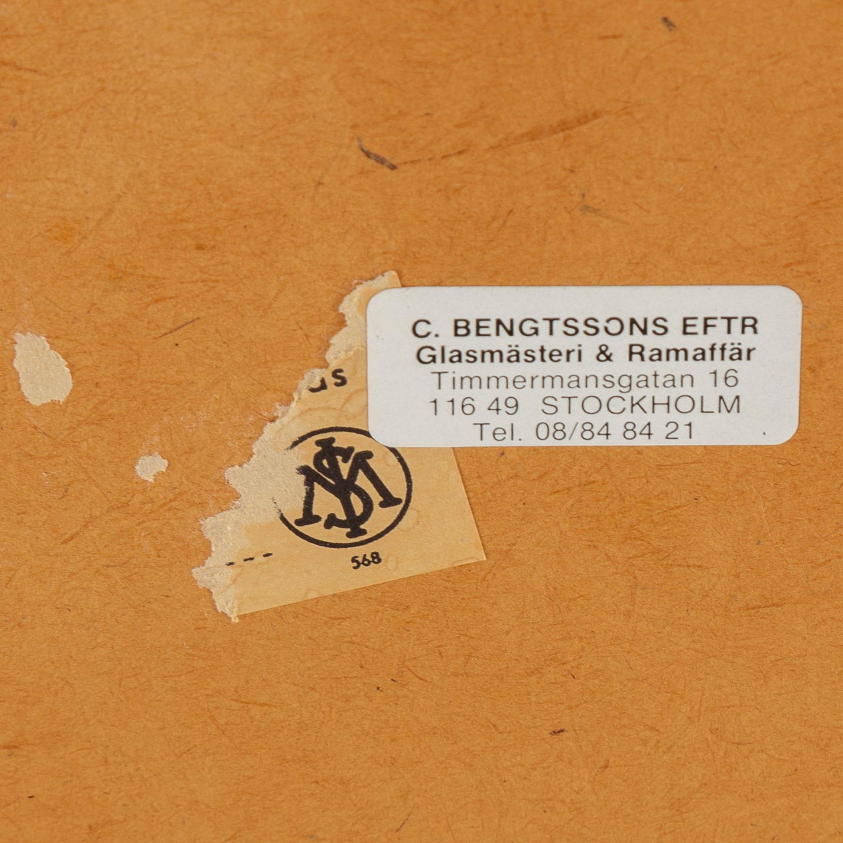 A mirror and table, Glas & Trä, Hovmantorp, 1950s.