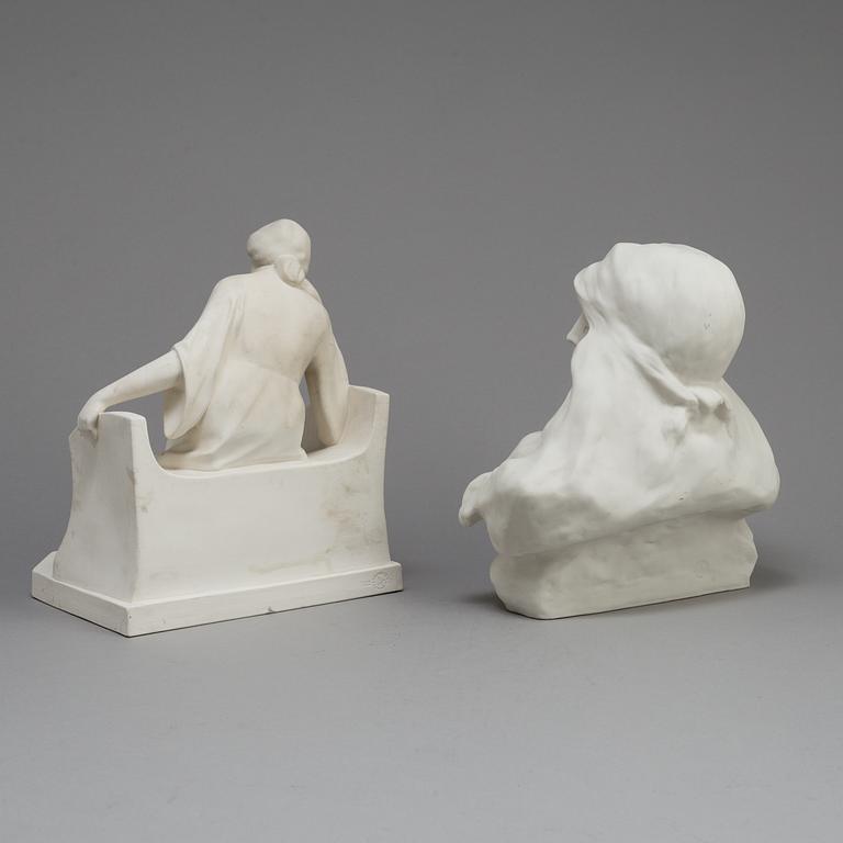 TWO PARIAN FIGURES, Gustavsberg 1911 and 1924.