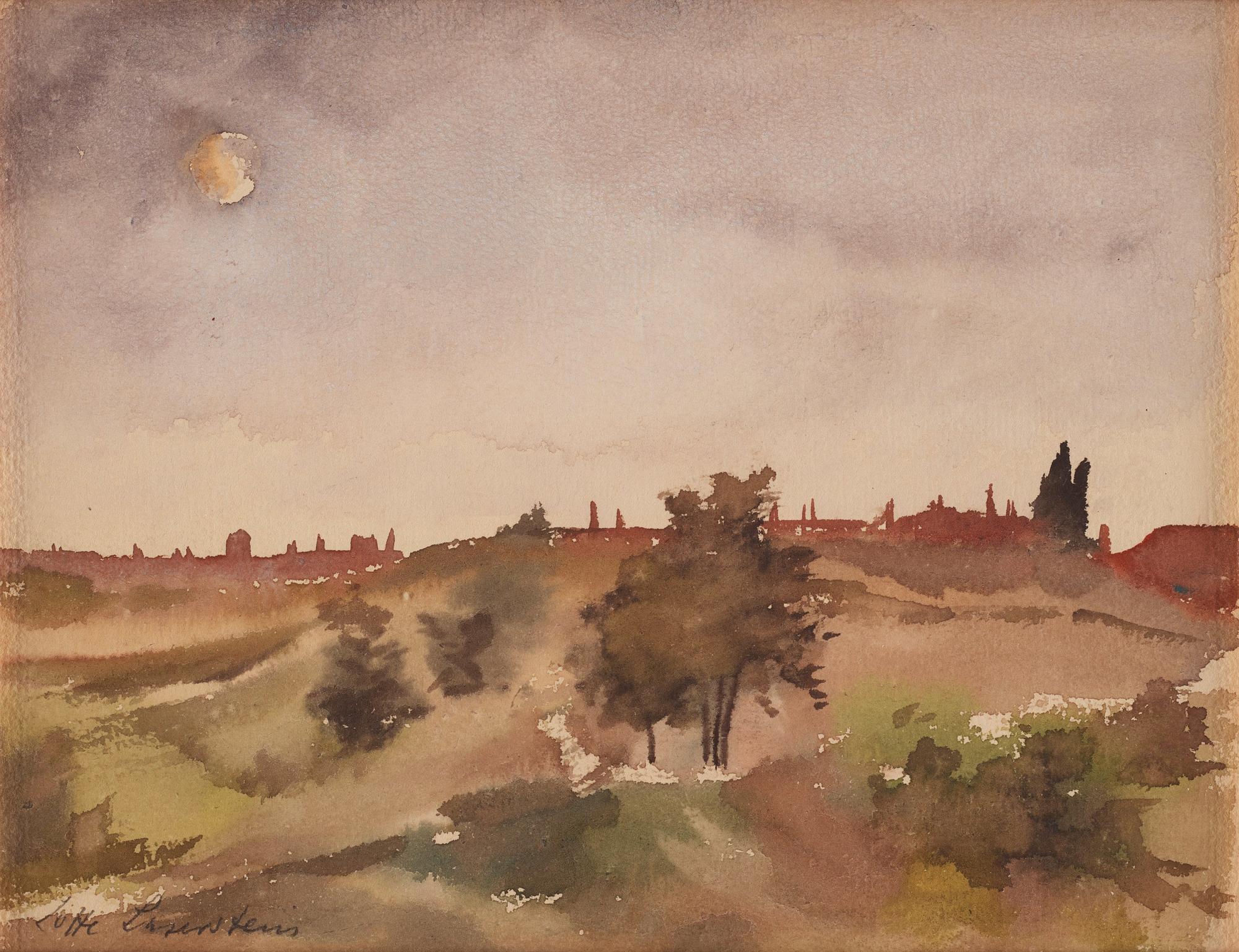 Lotte Laserstein, Landscape with city in the background.