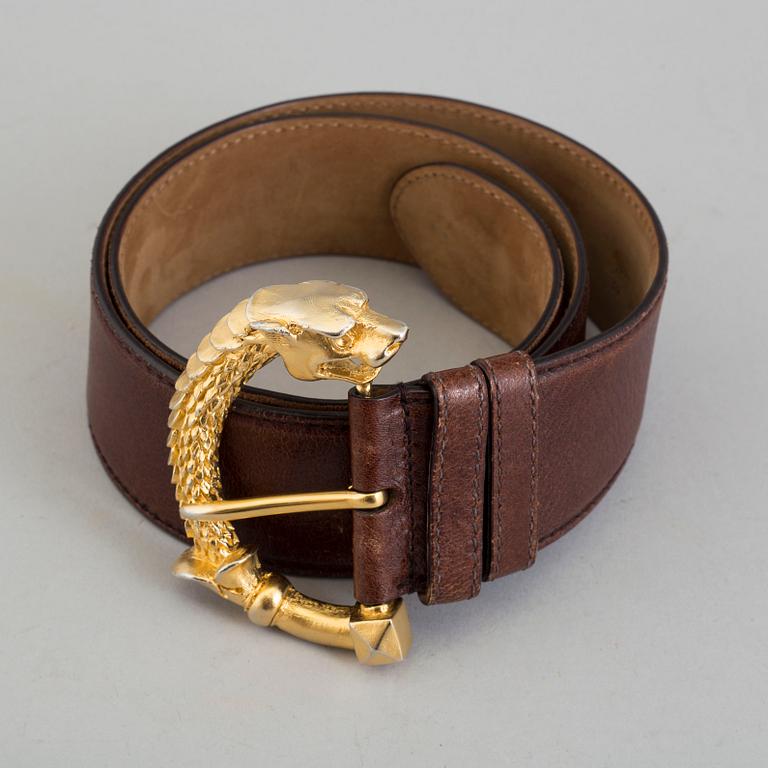 PRADA, a leather belt, size 75/30.