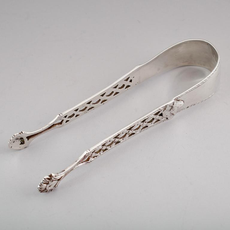 SOCKERTÅNG, silver, Carl Magnus Lundholm, Norrköping 1777-1787. Vikt ca 80 gram.