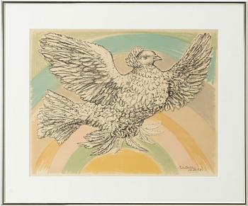 Pablo Picasso, efter, "Colombe volant (À l'arc-en-ciel)".