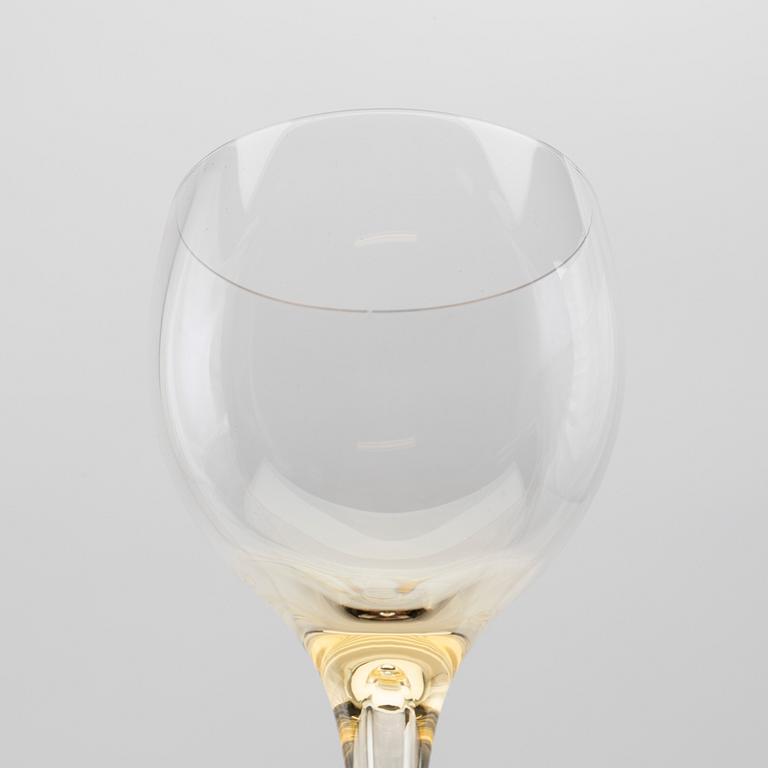 Nils Landberg, wine glasses "Gazelle" 6 pcs, Orrefors 1950s.