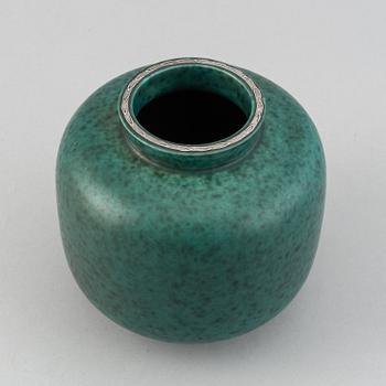 Wilhelm Kåge, vas, stengods, "argenta", Gustavsberg.