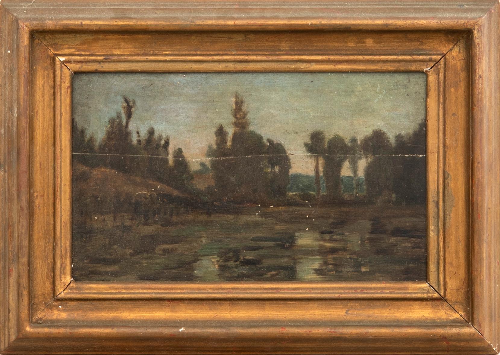 Unknown artist 19th/20th century, Landscape with watercourse.