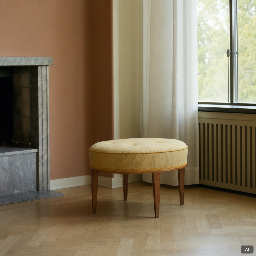 Josef Frank, a model 647 ottoman, Firma Svenskt Tenn, before 1985.