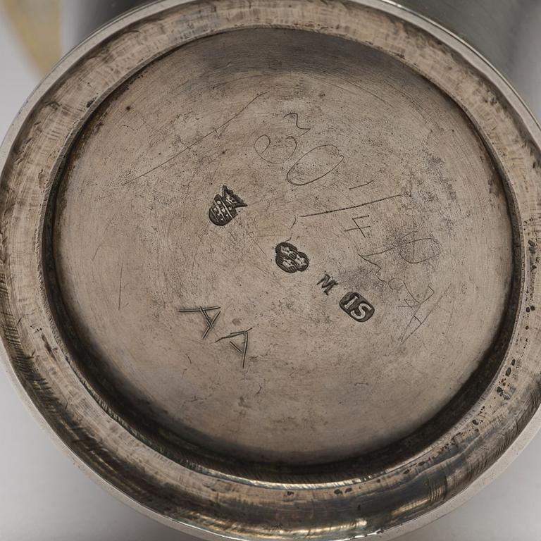A Swedish 18th century parcel-gilt silver wedding-beaker, mark of Johan Soderdahl, Soderkoping 1770.