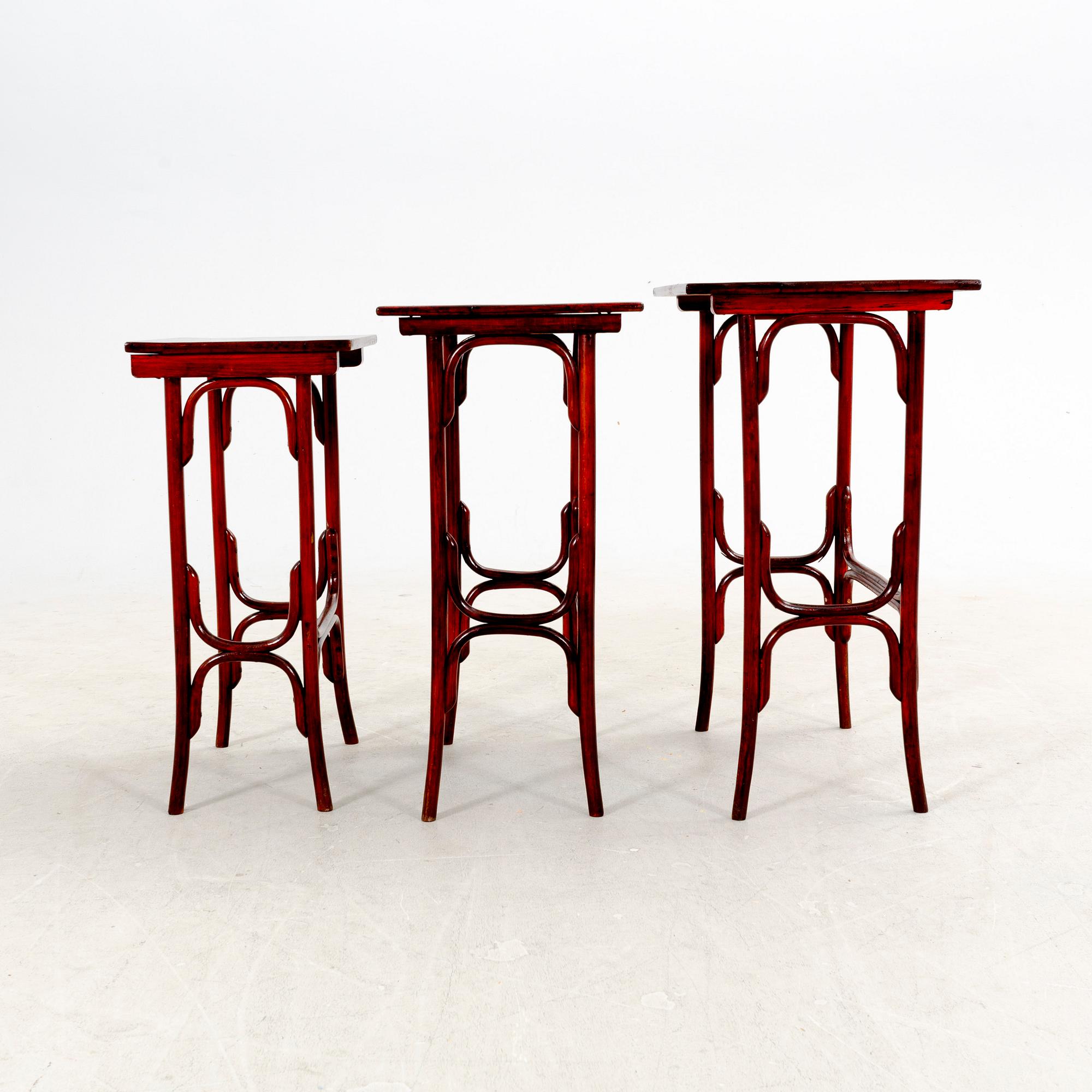 A three-part nesting table first part of the 20th Century.