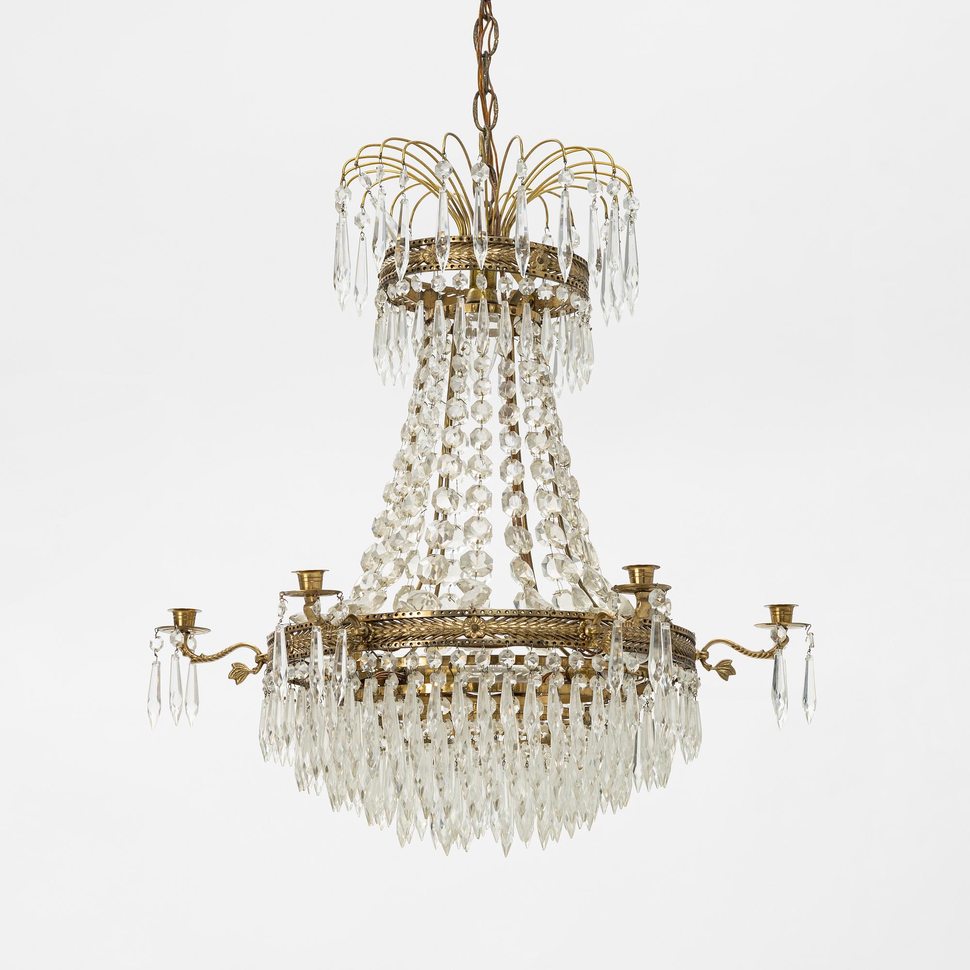 An Empire style chandelier, 20th Century.