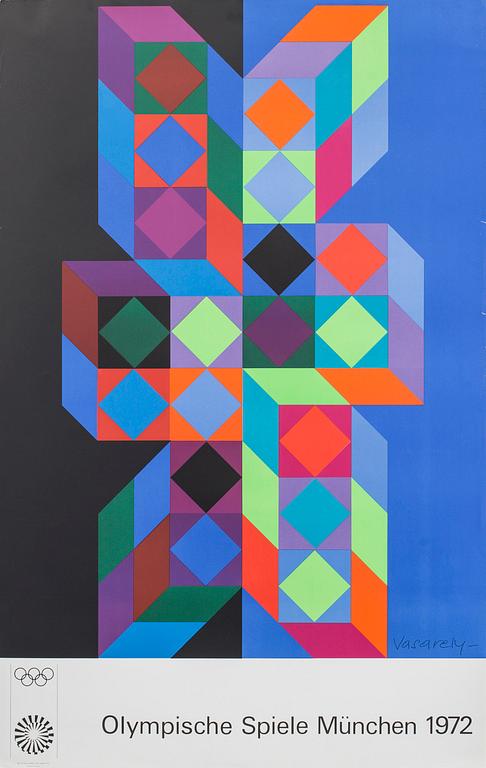5 POSTERS, "Olympische Spiele München 1972", Victor Vasarely among others.