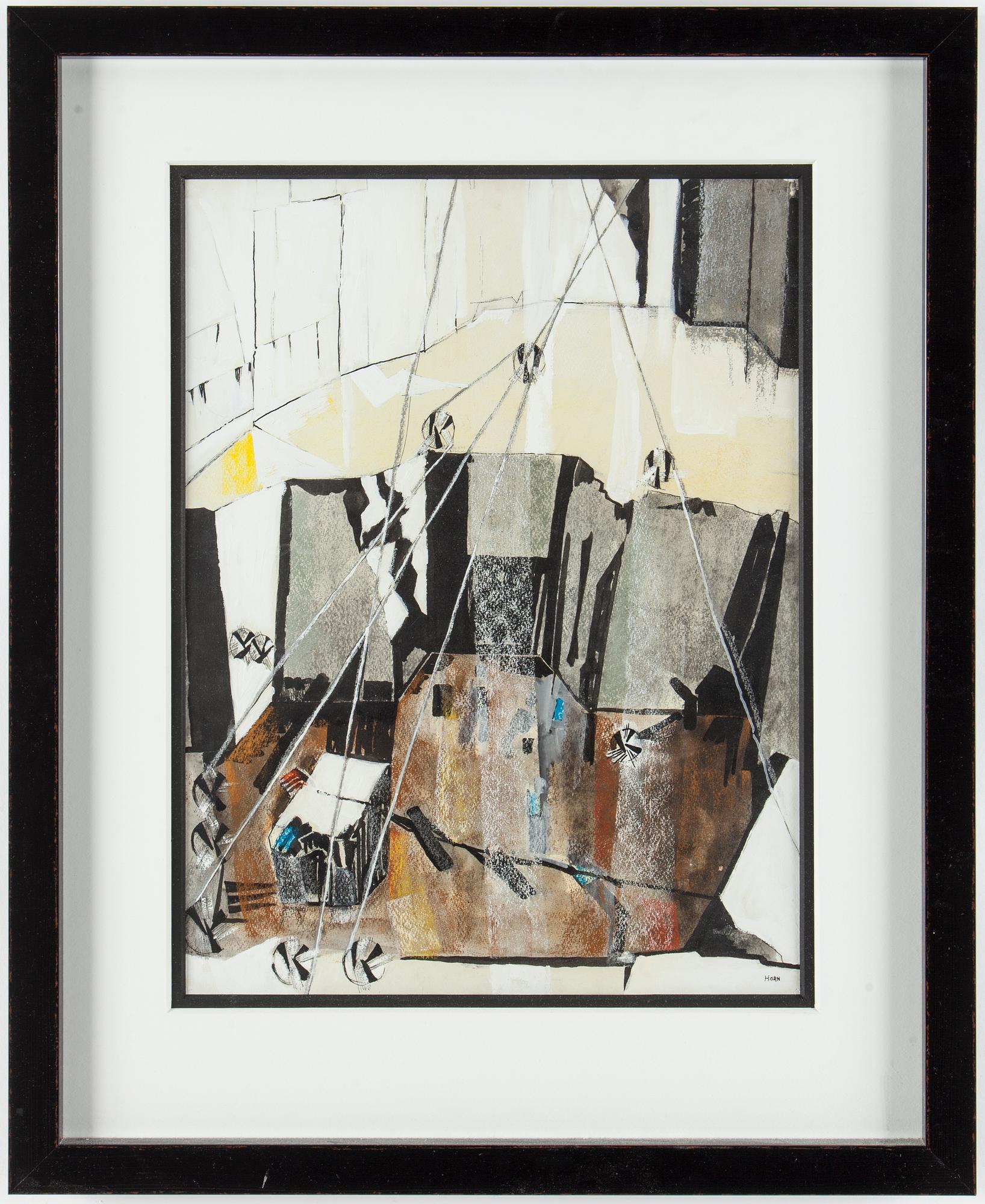 REBECCA HORN, collage and acrylic, signed.