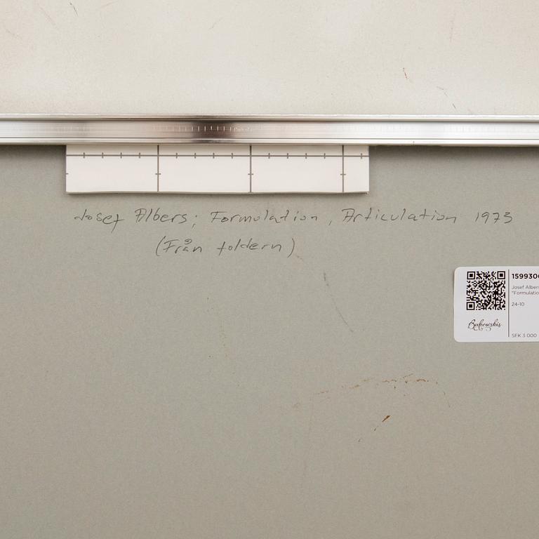 Josef Albers, 2 works Untitled from "Formulation, Articulation" 1973.