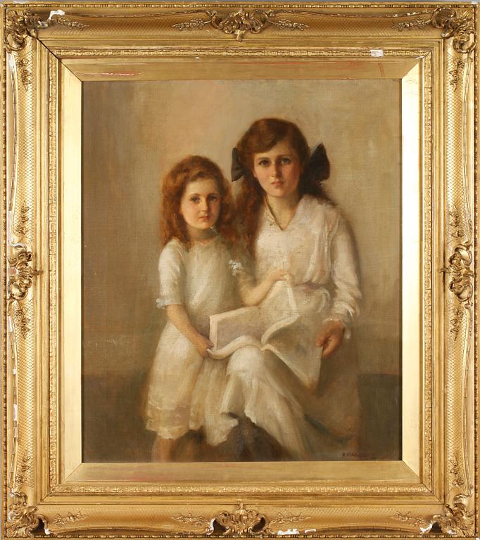 OKÄND KONSTNÄR, olja på duk, signerad H Howarth, England, omkring 1900.