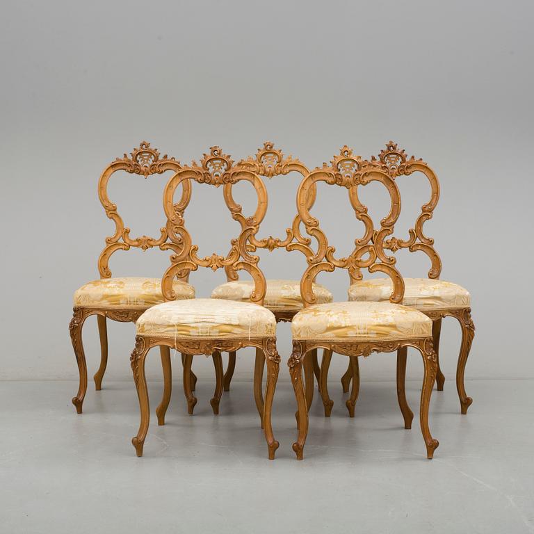 STOLAR, 5 st. Nyrokoko, omkring 1900. Myrstedt och Son, Stockholm.