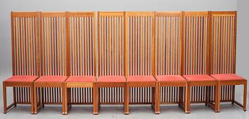 MATSALSMÖBLEMANG, 9 delar, Frank Lloyd Wright, Cassina 1986.
