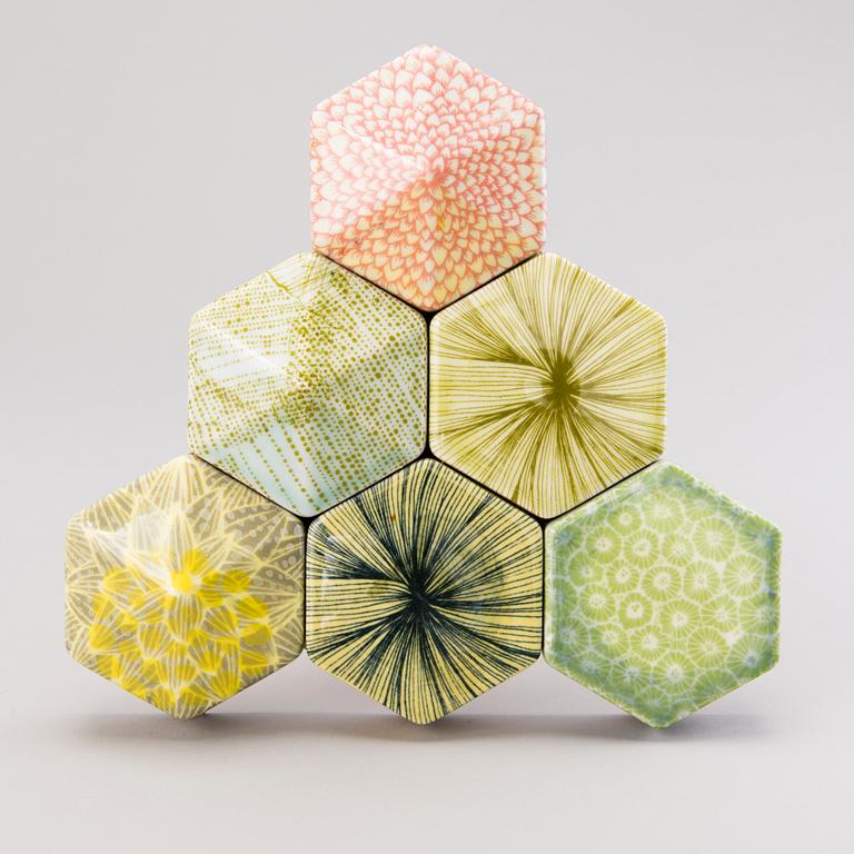 HEINI RIITAHUHTA, a porcelain 'Hexagon relief' signed Heini Riitahuhta 2015.