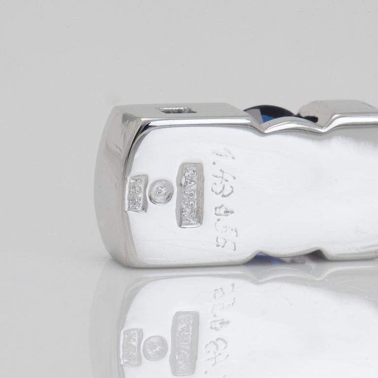 COLLIER med safir 1.43ct samt diamanter totalt 0.55ct.