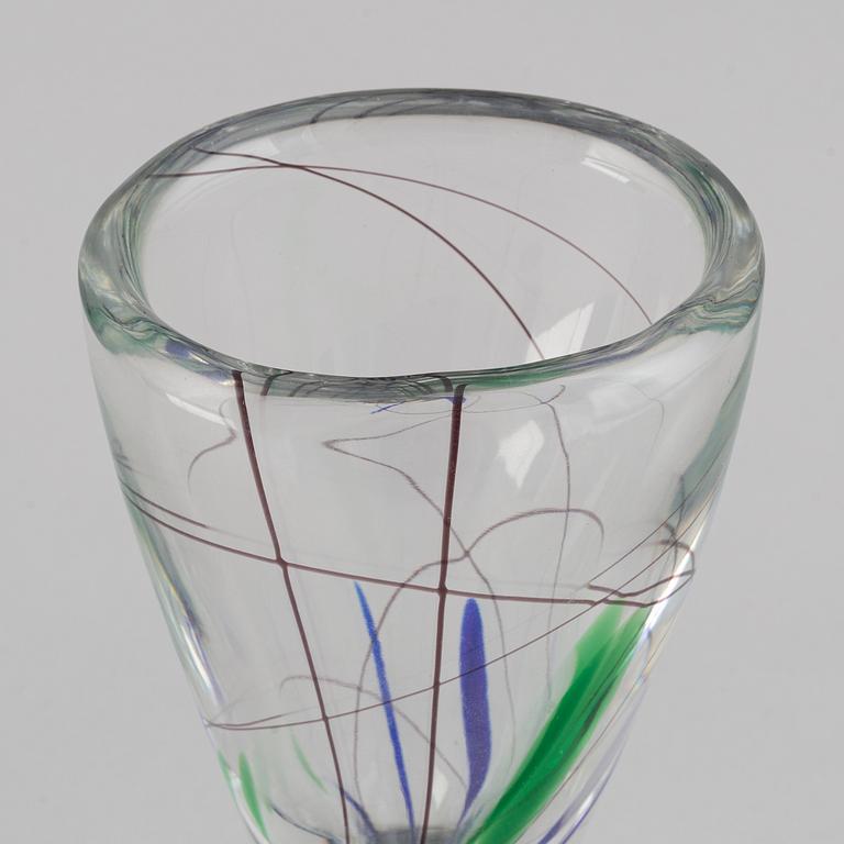 A glass vase by vicke Lindstrand,
