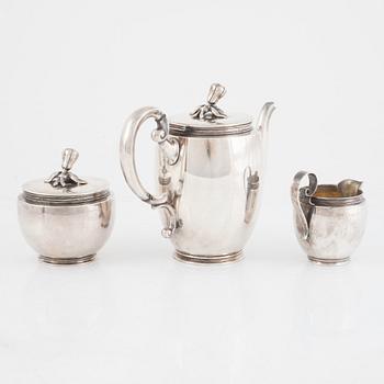 Kaffeservis, 3 delar, silver, Guldsmedsaktiebolaget (GAB), 1944.