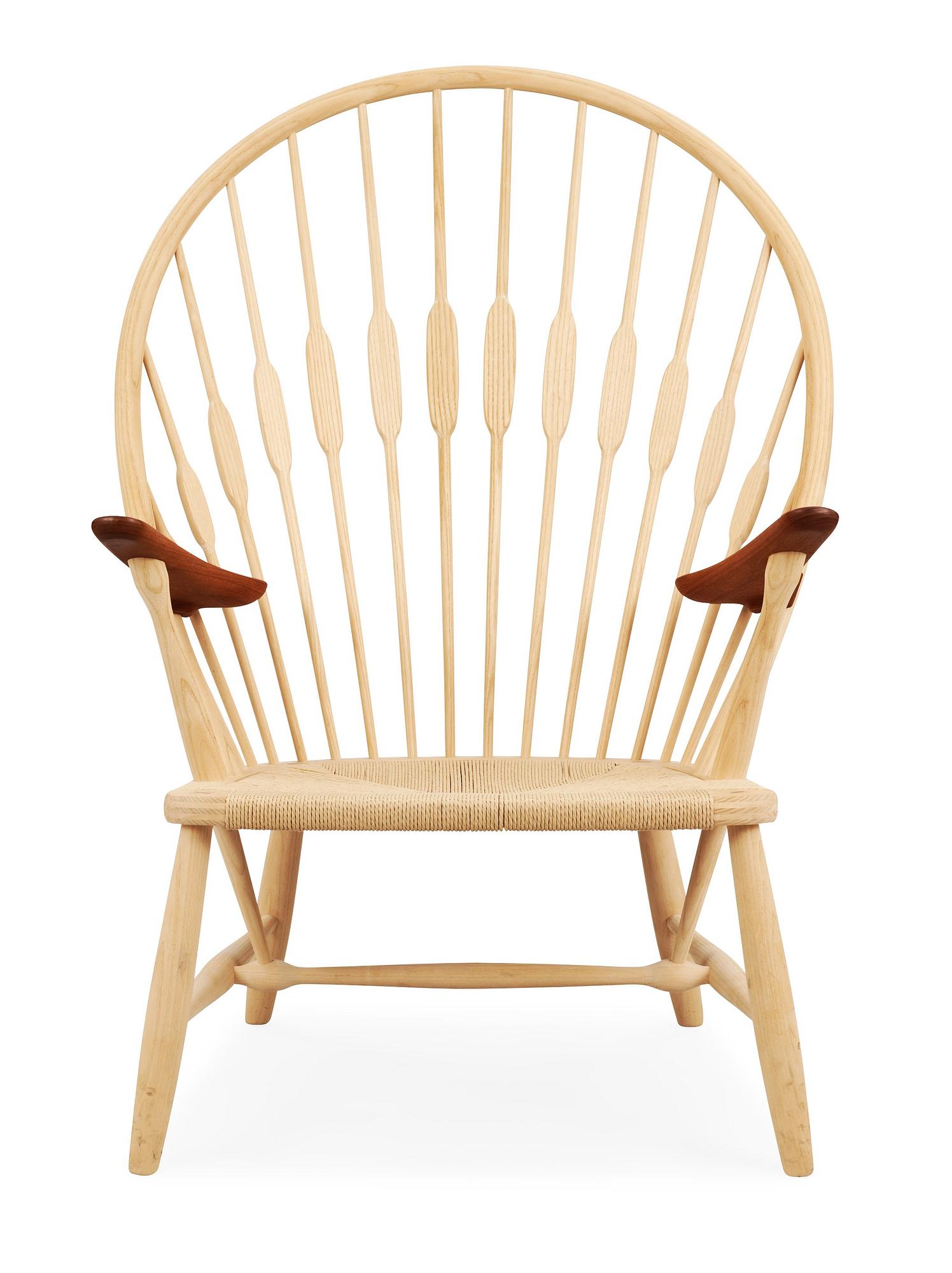 A Hans J Wegner ash and teak 'Peacock chair', by PP Møbler, Denmark.