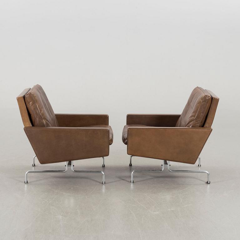 POUL KJAERHOLM, a pair of PK31 armchairs for E Kold Christensen Denmark later part of the 20th century.