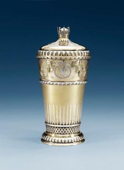 931. A Firma K Anderson silver gilt goblet with cover, Stockholm 1935.