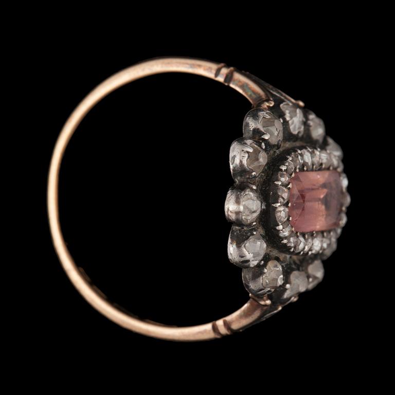 A topaz and rose-cut diamond ring. Made by W.A Bolin jeweller to the Swedish court, Stockholm 1928.