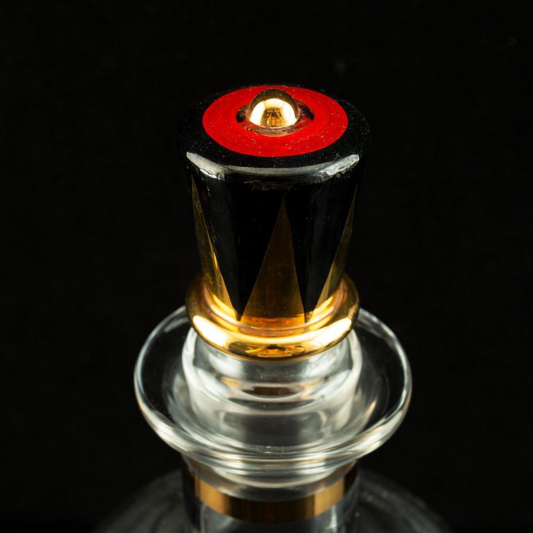 Gunnar Cyrén, a set of six "Devil" shot glasses and a decanter from the "Nobel" series, Orrefors Sweden post 1996.