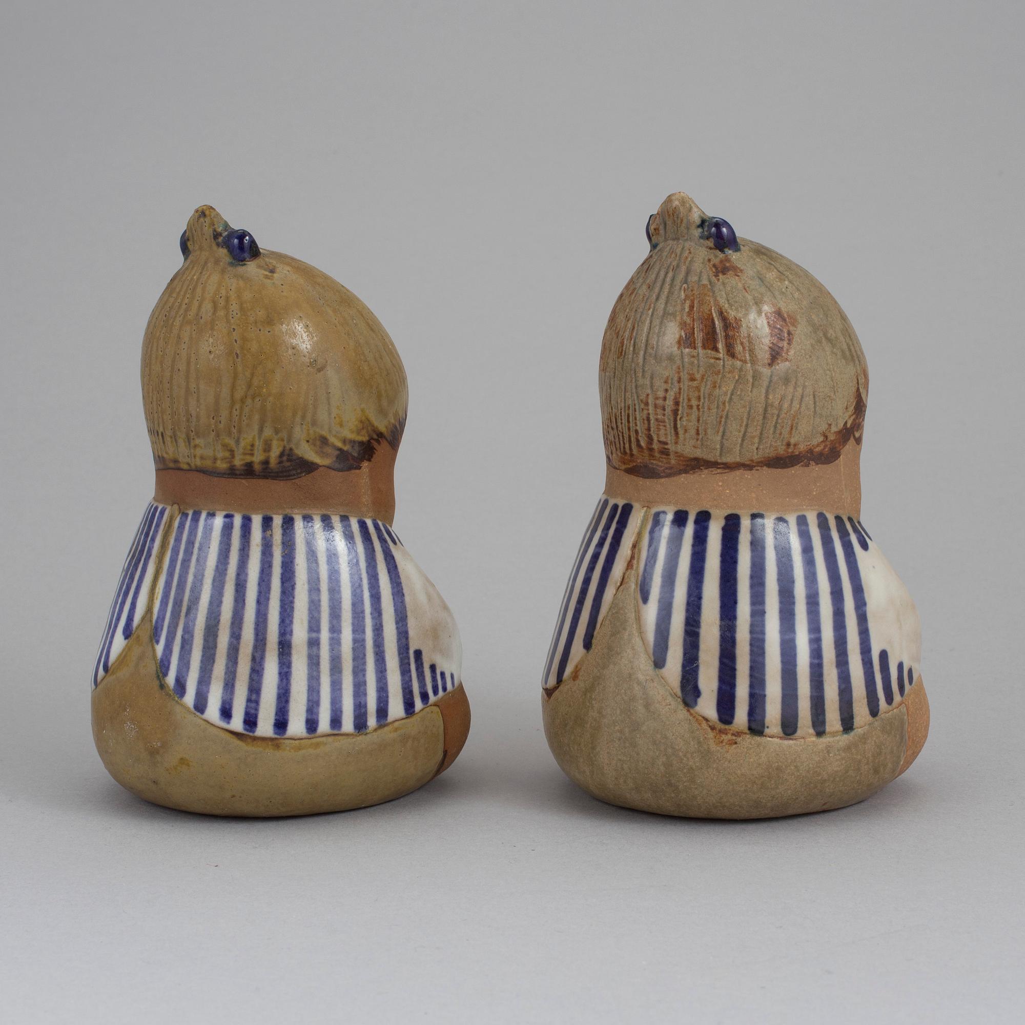 LISA LARSON, figuriner, ett par, stengods, "Johanna", Gustavsberg 1962-80.