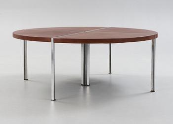 A Walter Knoll dining table with brown leather top, Germany.