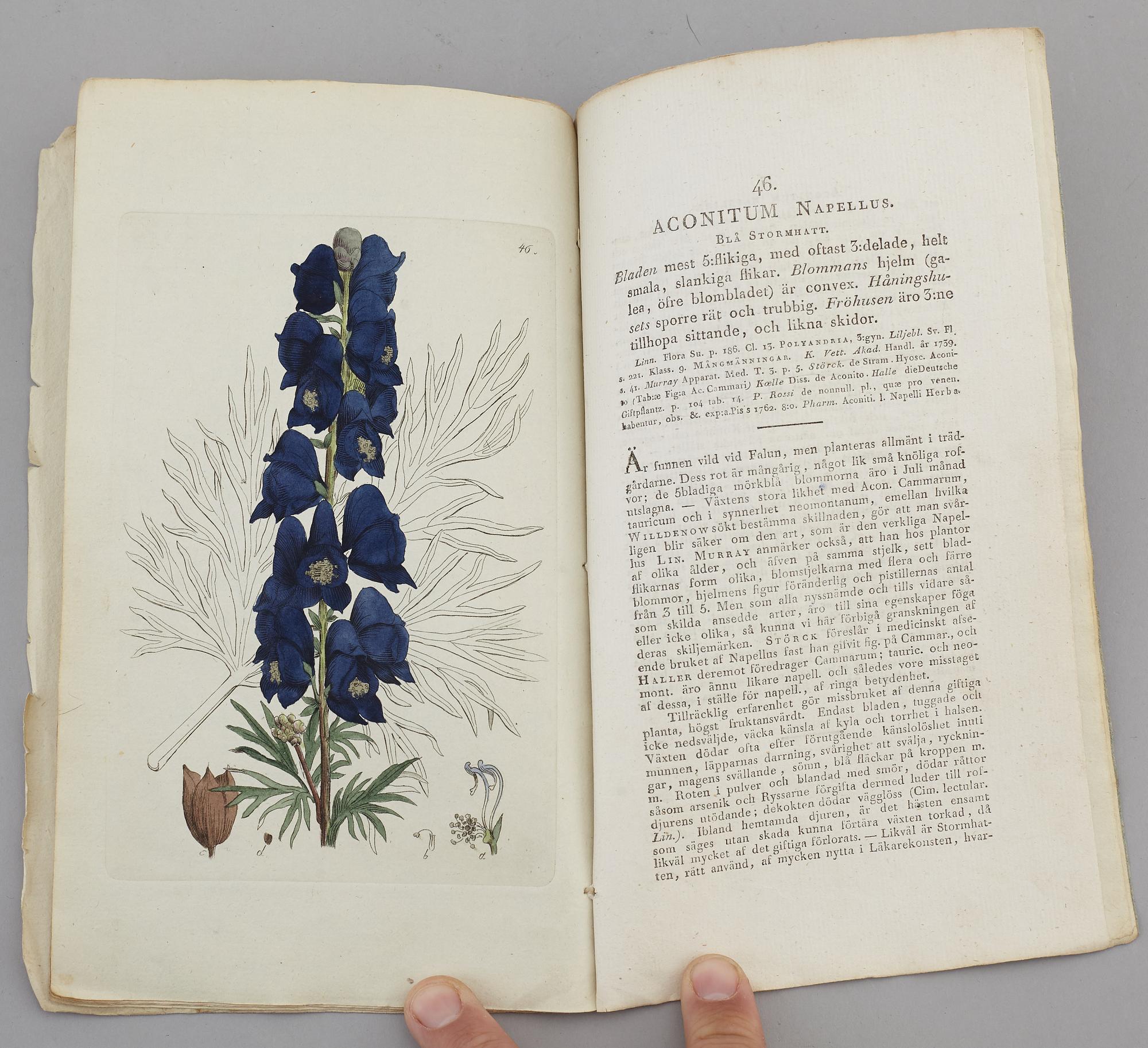 JOHAN WILHELM PALMSTRUCH, "Svensk Botanik, vol I-V. 1803-1805.