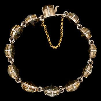 PARURE, 3 delar, silver samt citriner. Total vikt ca 68 gram.