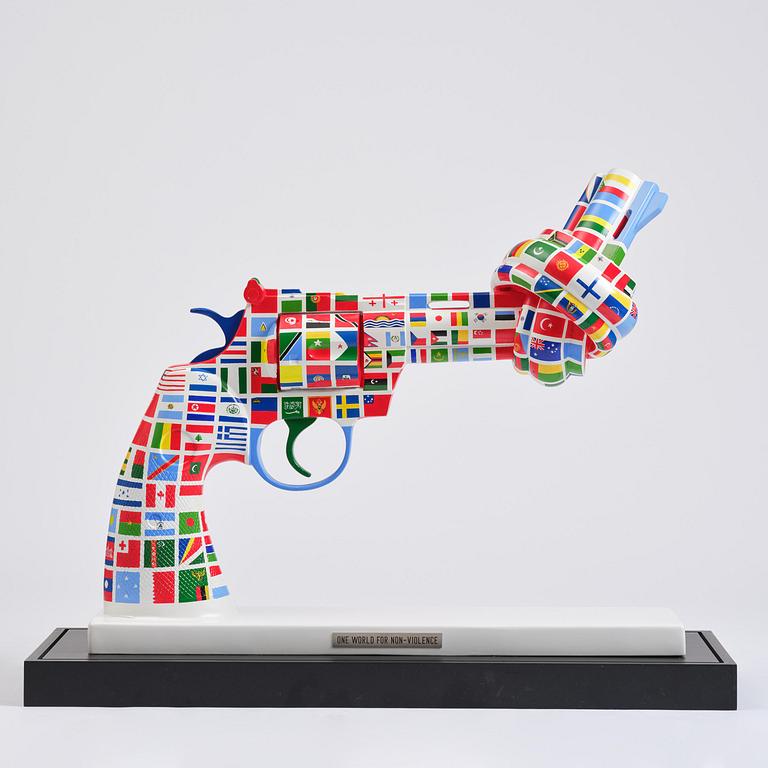 Carl Fredrik Reuterswärd, "One World for Non-Violence".