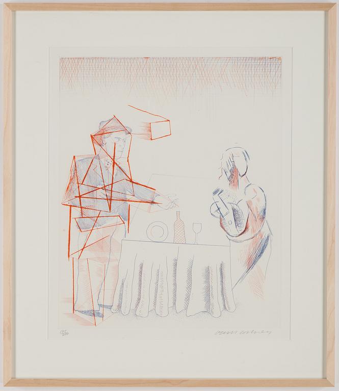 DAVID HOCKNEY, etching/aquatint in colours, signed David Hockney and numbered 175/200 in pencil.