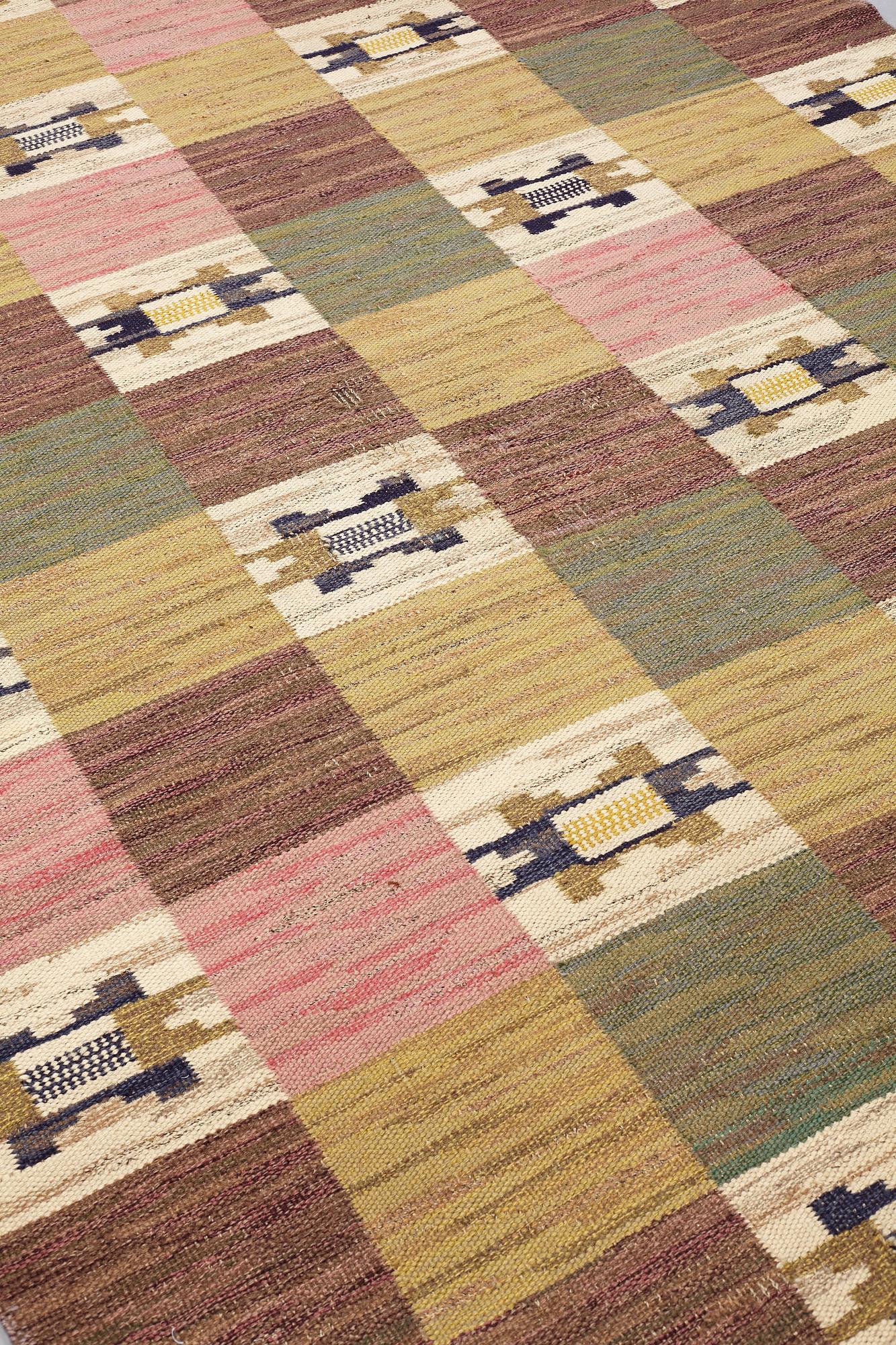 Märta Måås-Fjetterström, Matta, "Rutmattan", rölakan, ca 294,5-297 x 196-201,5 cm, signerad MMF.