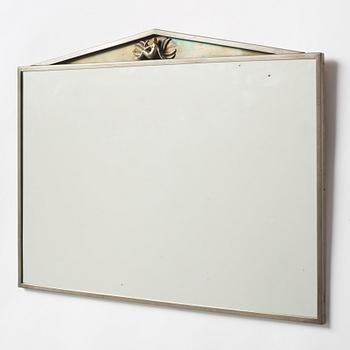 Nils Fougstedt, a Swedish Grace pewter framed wall mirror, model 137, Firma Svenskt Tenn, Stockholm 1925.