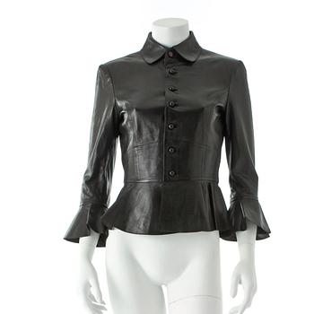 503. RALPH LAUREN, a black leather jacket.