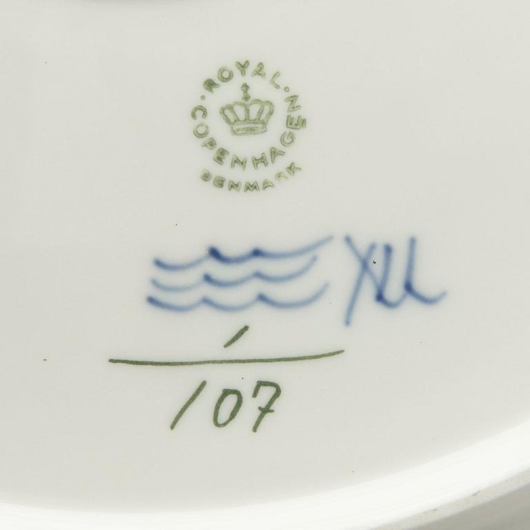 Four Royal Copenhagen Musselmalet porcelain serving dishes.