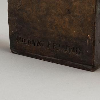 HILDING EKELUND, relief, bronze, signed.