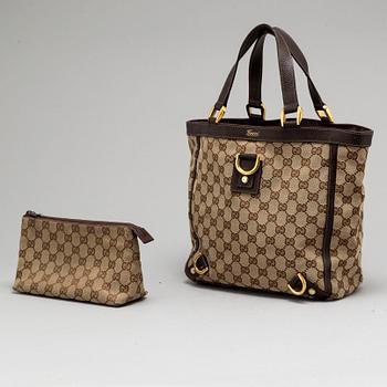 GUCCI, väska och necessär.