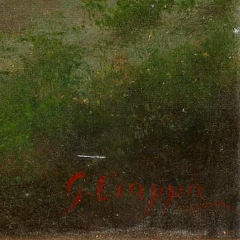 OKÄND KONSTNÄR, olja på duk. Bär sign G. Ciappa. 1800-tal.