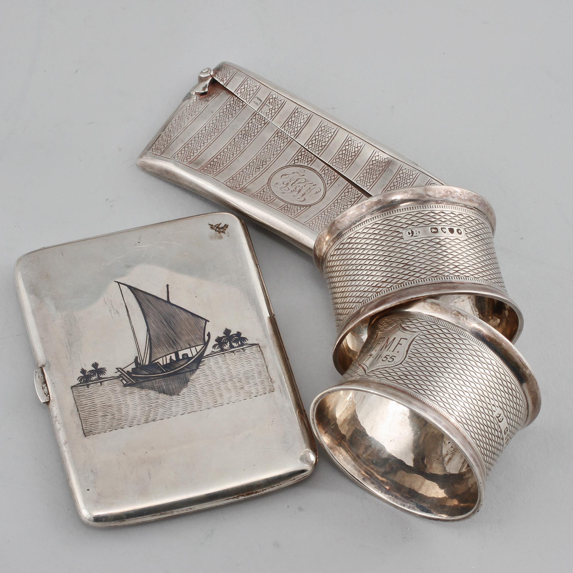 PARTI SILVER, 11 delar, mestadels England, 1800/1900-tal, vikt 475 g.