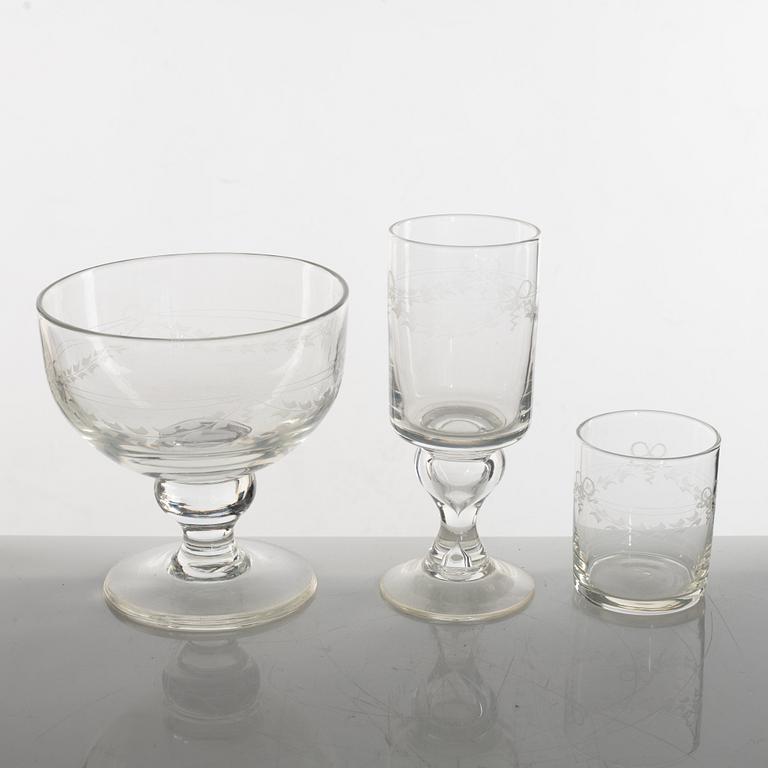 A 24-piece 'Antik' glass service, Reijmyre, second half of the 20th Century.