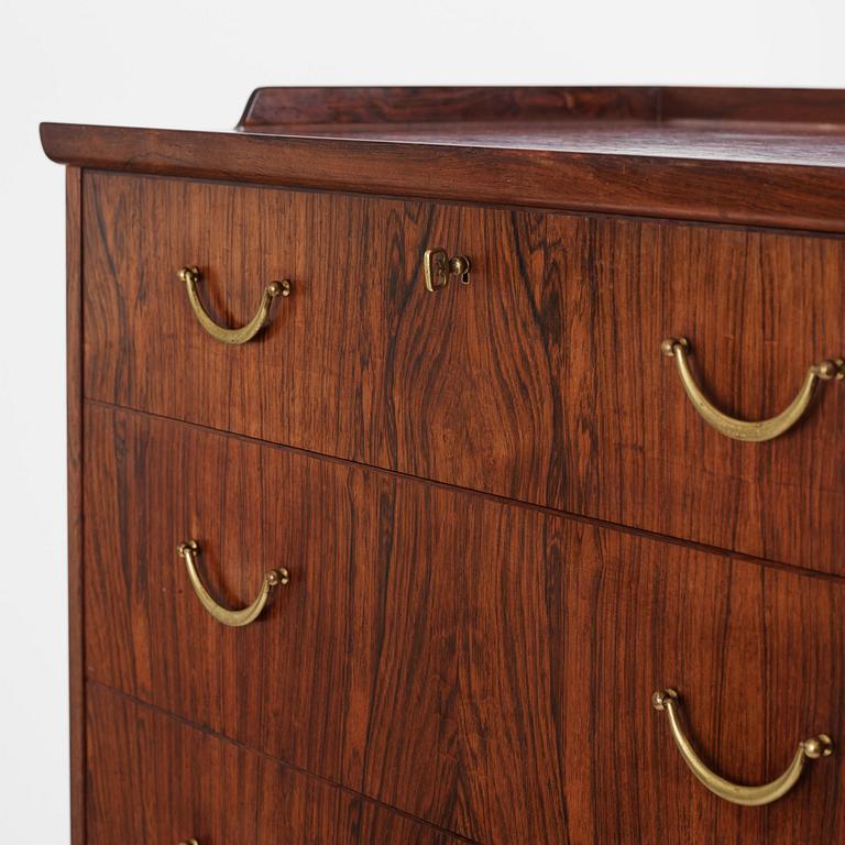 Carl Malmsten, a rare rosewood chest of drawers, Sweden, 1950s.