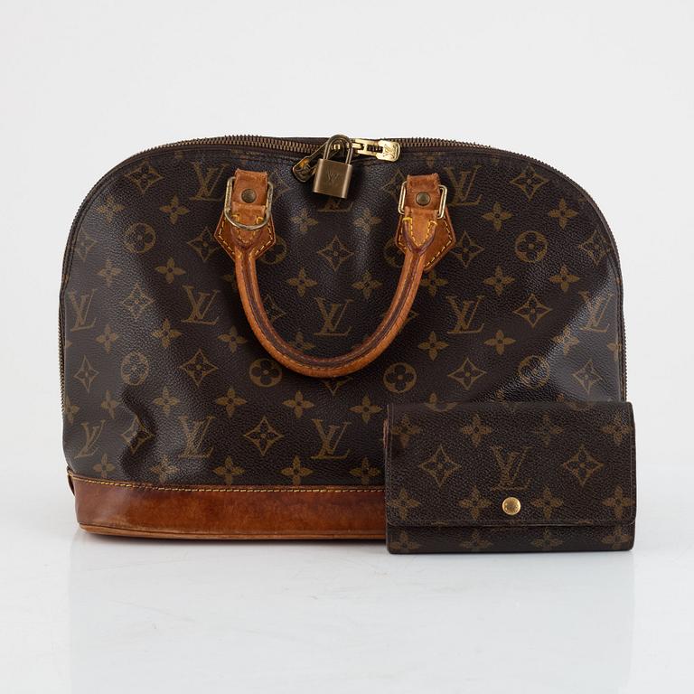 Louis Vuitton, väska, "Alma", 1997 samt plånbok.