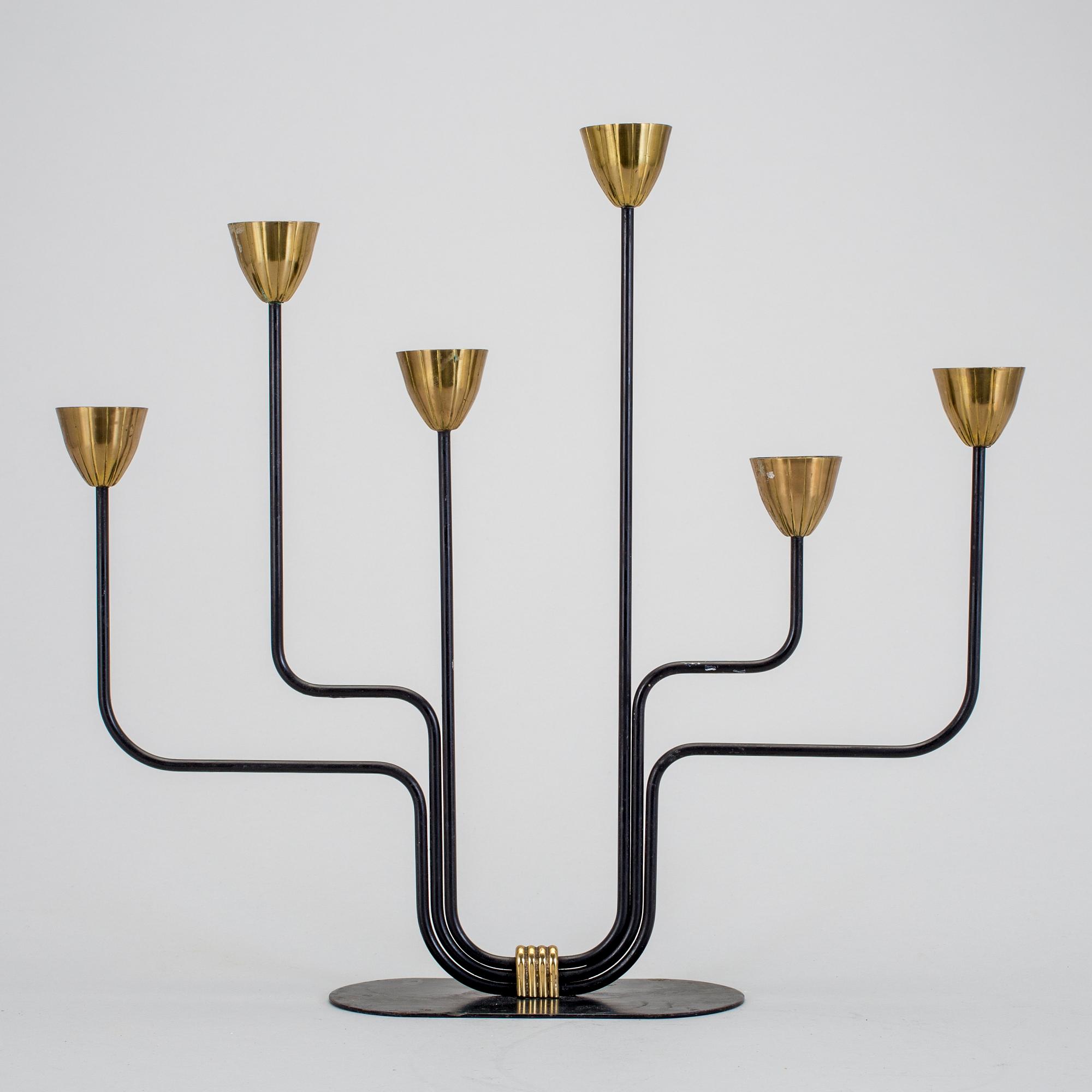 LJUSSTAKE, mässing, Gunnar Ander, Ystad Metall, 1900-talets mitt.