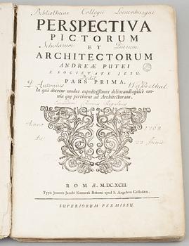 A BOOK, Andrea Pozzo: Prospettiva de pittori e architetti, Roma 1693.