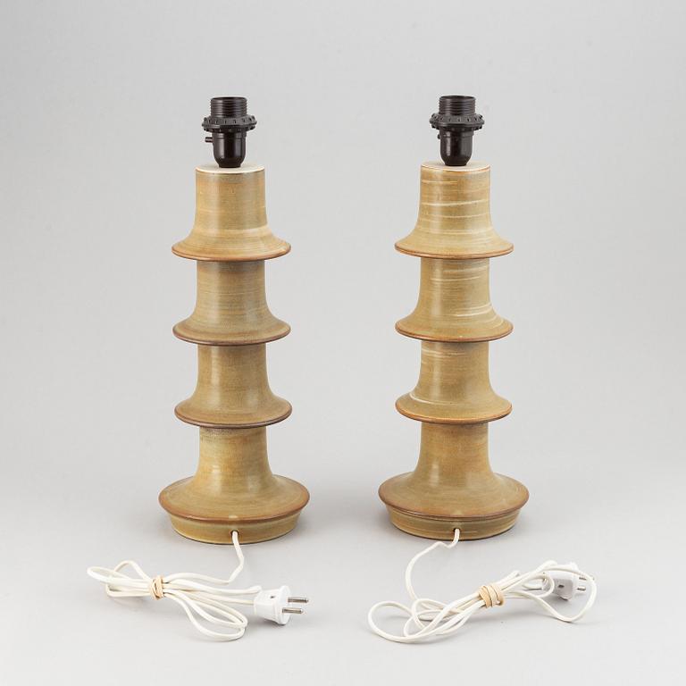 A pair of Höganäs stoneware table lamps, Fagerhults Belysning.